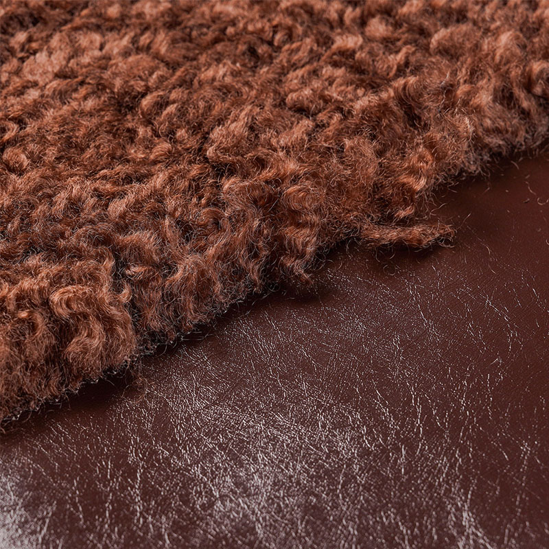 JK-3GY+1HBS0358 深棕色毛绒人造革